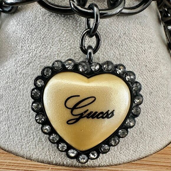 Guess Gunmetal Heart Charm Bracelet - Picture 4 of 10